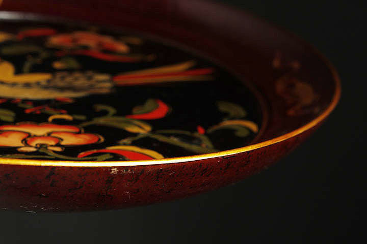 文化遺産オンライン 花鳥密陀絵盆 作品を知る 景徳鎮窯 収蔵品詳細