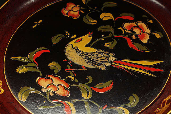 文化遺産オンライン 花鳥密陀絵盆 作品を知る 景徳鎮窯 収蔵品詳細