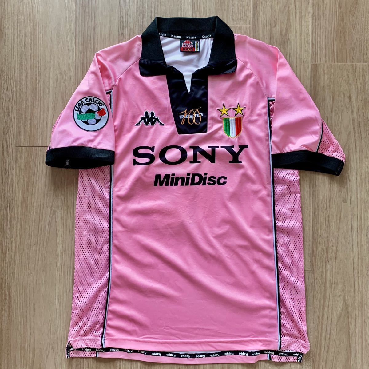97-98 ユベントス 100周年 ピンク サッカーシャツ デルピエロ 【公式