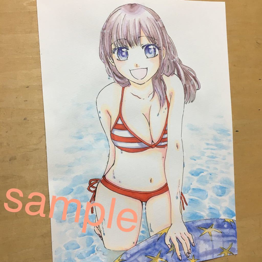 手描きイラストオリジナル 一緒に遊ぼうよ 水着 ビキニ 海 夏 女の子 手描きイラスト 売買されたオークション情報 Yahooの商品情報をアーカイブ公開 オークファン Aucfan Com