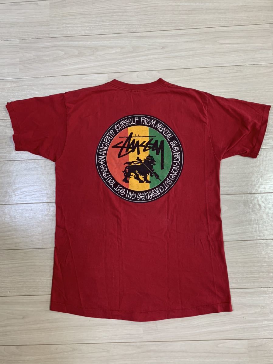 激レア 初期 OLD STUSSY ステューシー ラスタカラー プリント Tシャツ 黒タグ XL 80年代 80’s USA製 dior