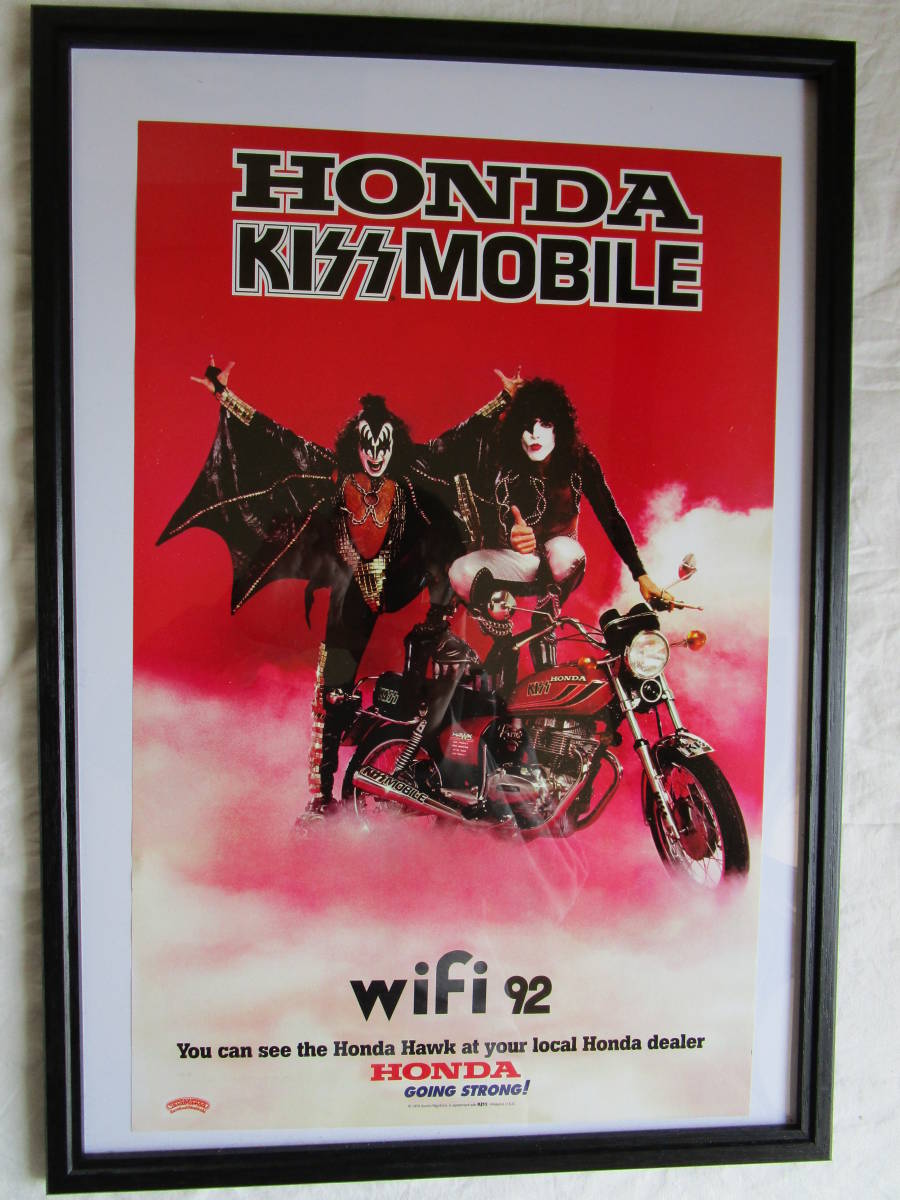 KISS ビンテージポスター メンバー4人 KISS 0 HONDA POSTER - KISSMOBILE Original | HAWK The BAND : Lava