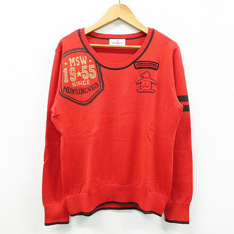 MUNSING WEAR マンシングウェア ニットセーター ウール混 オレンジ系 L