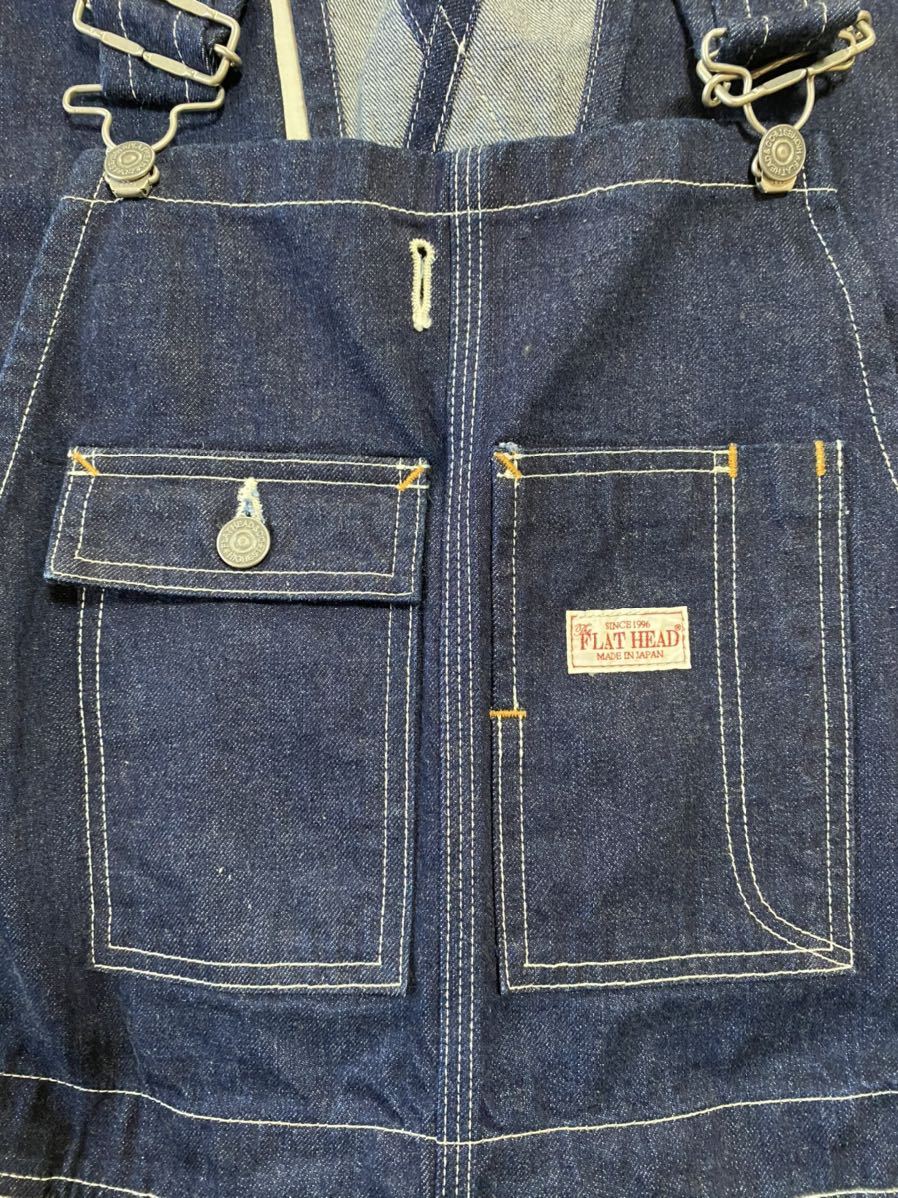 美品 FLAT HEAD フラットヘッド オーバーオール サロペット デニム 