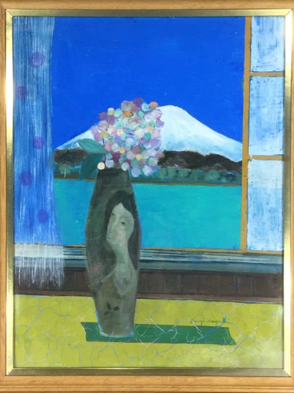 肉筆保証□油彩□作者不詳・hayashi□「静物」□6号□独特な