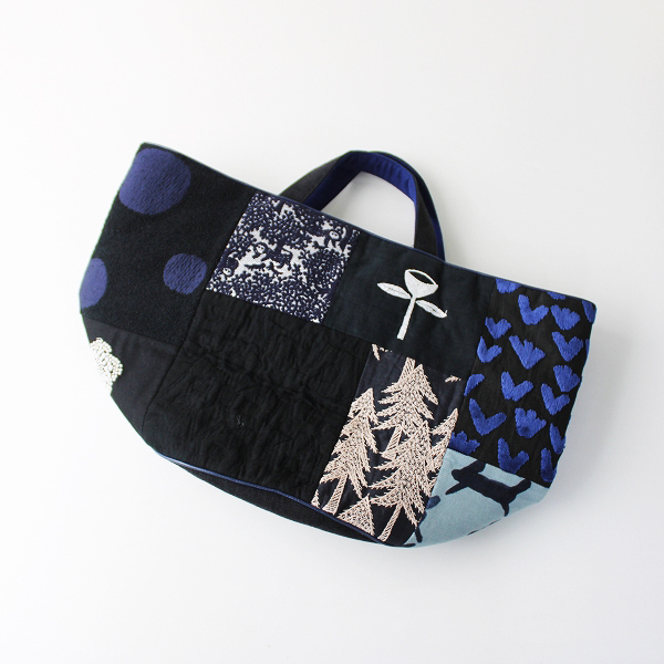 美品 mina perhonen ミナペルホネン piece basket bag バスケット 