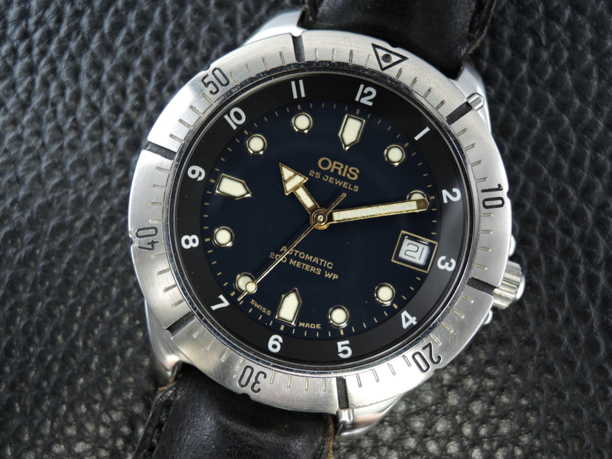 1円～ オリス Oris 7401 メンズ 自動巻き デイト ネイビー文字盤