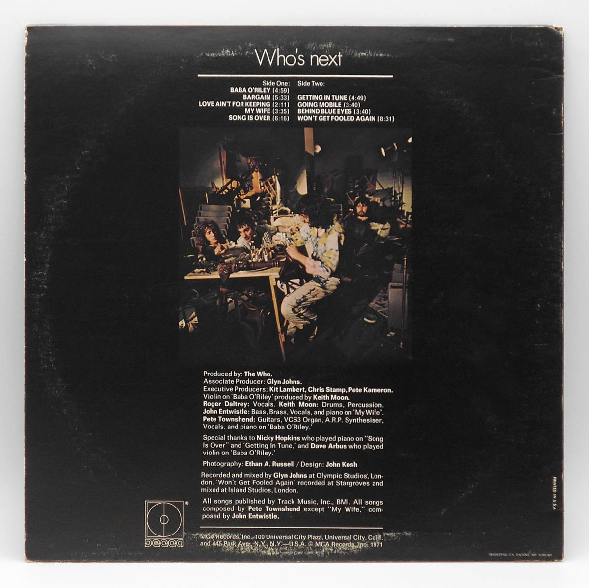 The Who's - Next Who – LP Vinyl Album (Remastered Original | + EX
