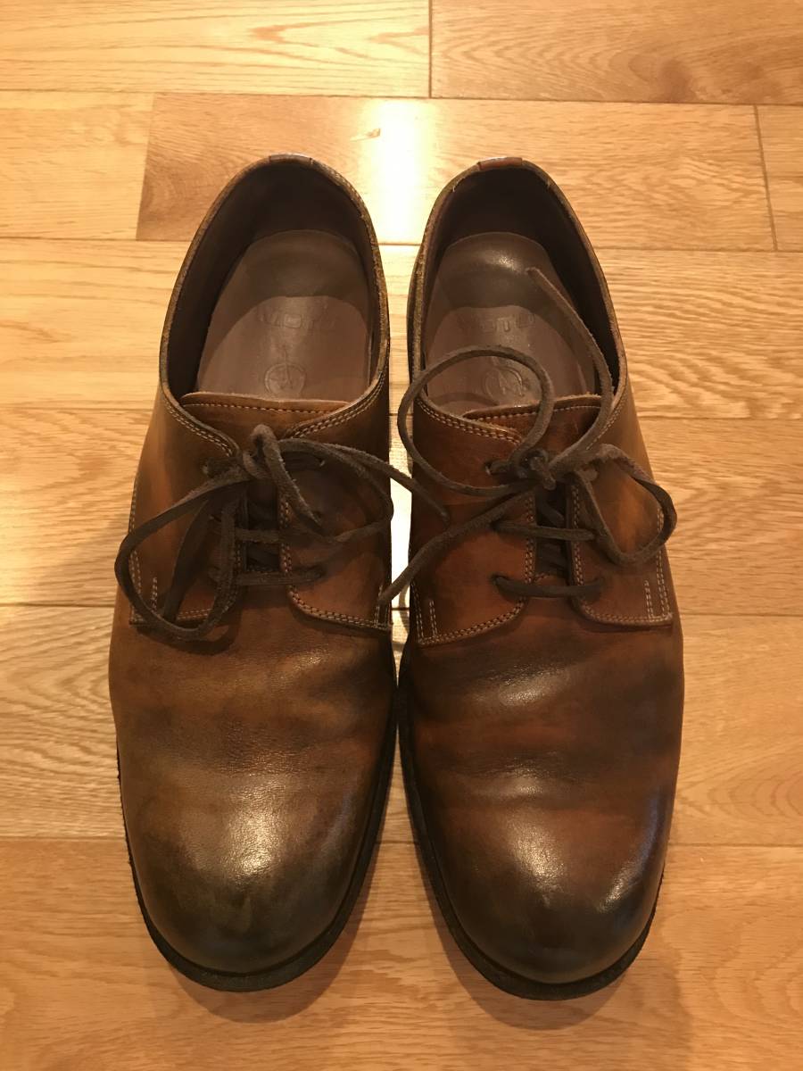 LEATHER & SILVER MOTO プレーントゥシューズ ブラウン LEATHER