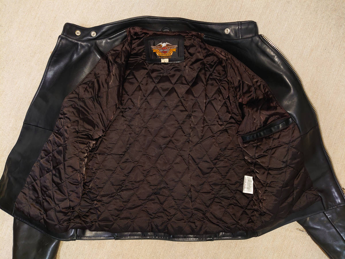 HARLEY-DAVIDSON シングルレザー ライダース 牛革 Lサイズ ハーレー 