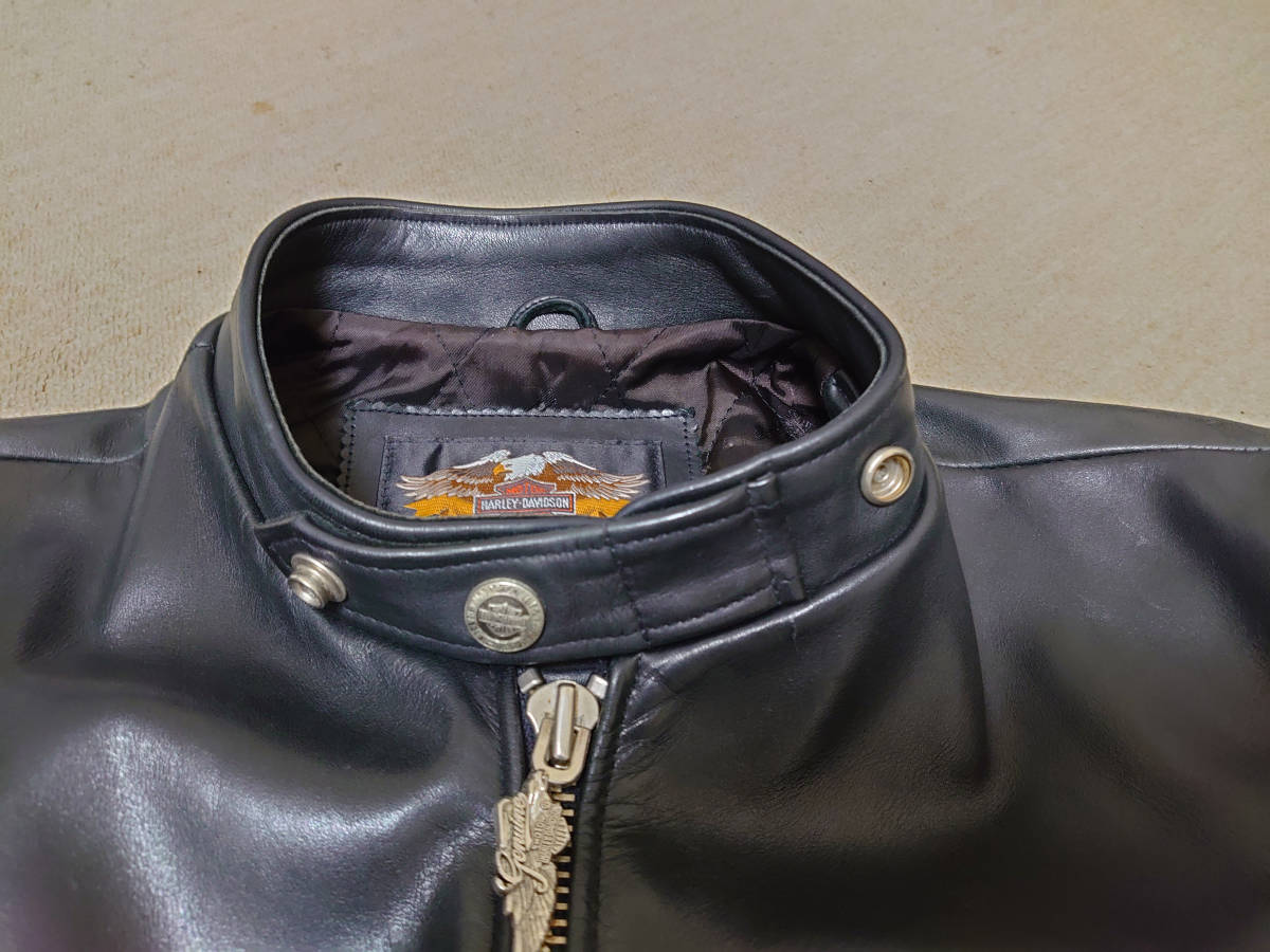 HARLEY-DAVIDSON シングルレザー ライダース 牛革 Lサイズ ハーレー 