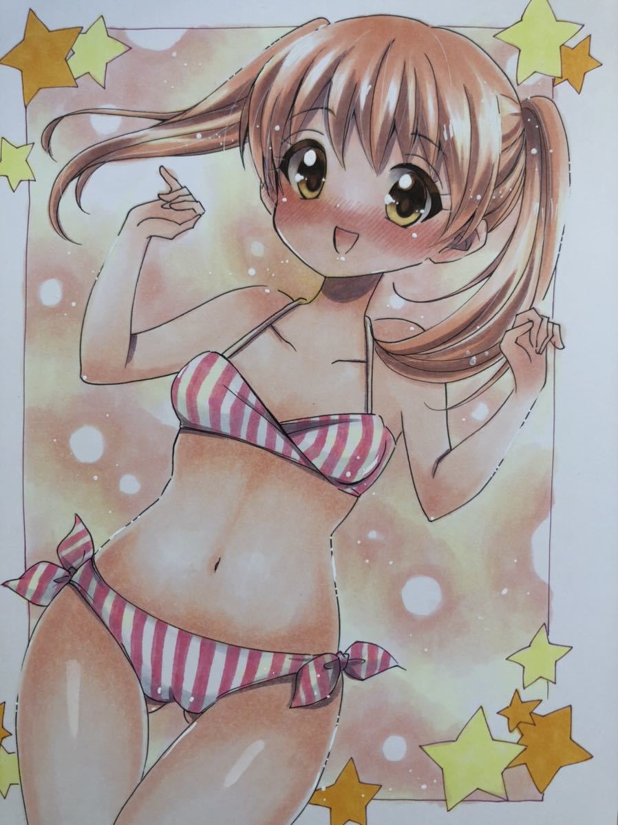 手描きイラスト ＊12歳。＊綾瀬花日＊水着＊B5＊(手描きイラスト