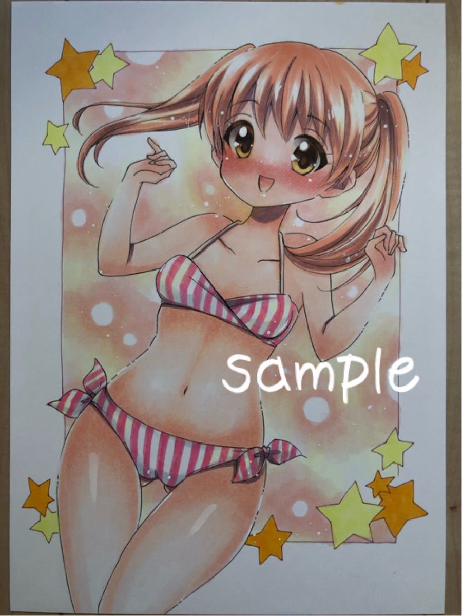 手描きイラスト ＊12歳。＊綾瀬花日＊水着＊B5＊(手描きイラスト