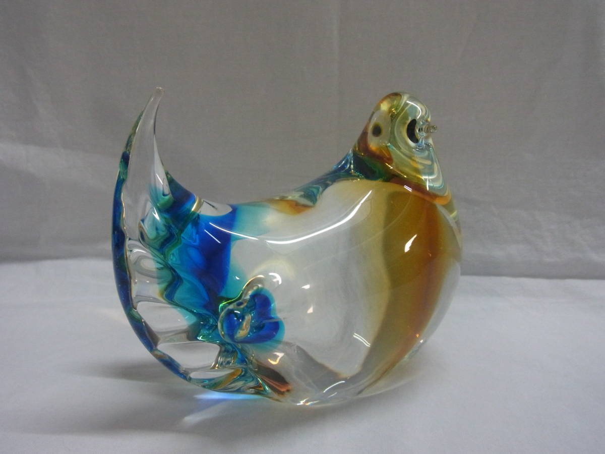ビンテージ☆11㎝ Multi Glass マルティグラス 鳥 ガラス細工 