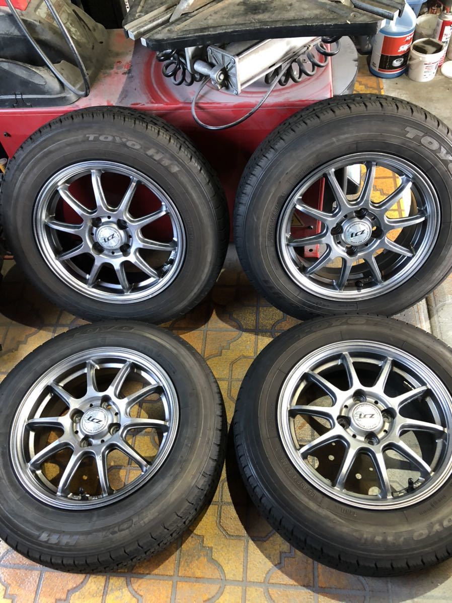 \1円スタート人気軽量アルミホイールハイグロストヨタプロボックス　軽四トラック　箱バンに装着できます。送料無料_1