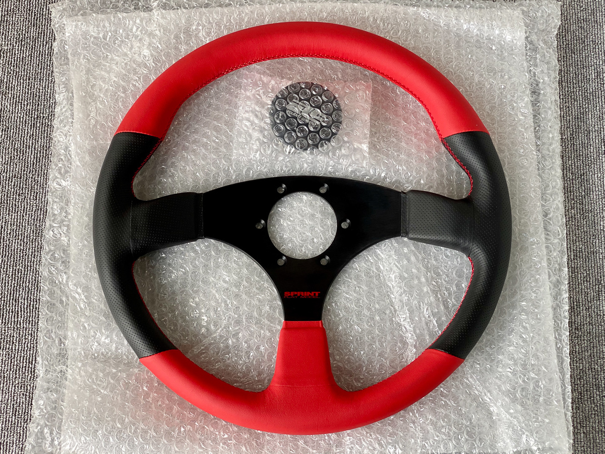 atc ステアリング 350mm SPRINT CONE45(FLAT) RED & BLACKAIR