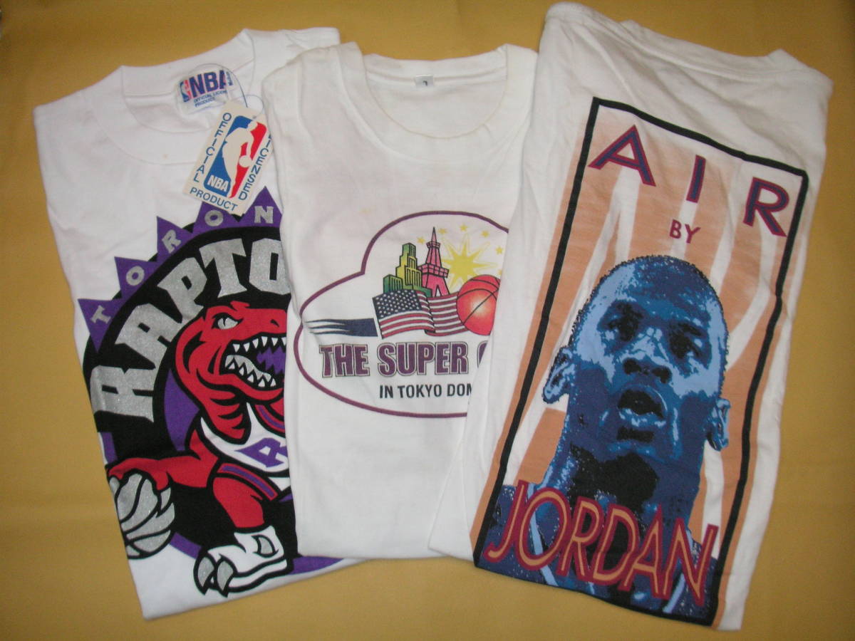 数量限定，限定SALE NBA古着Tシャツ⑦ MとL 白3枚セット TRONTO RAPTORS SUPER GAMES IN TOKYO DOME '97 AIR BY JORDAN(Tシャツ)｜売買されたオークション情報、yahooの商品情報をアーカイブ公開 - オークファン Tシャツ