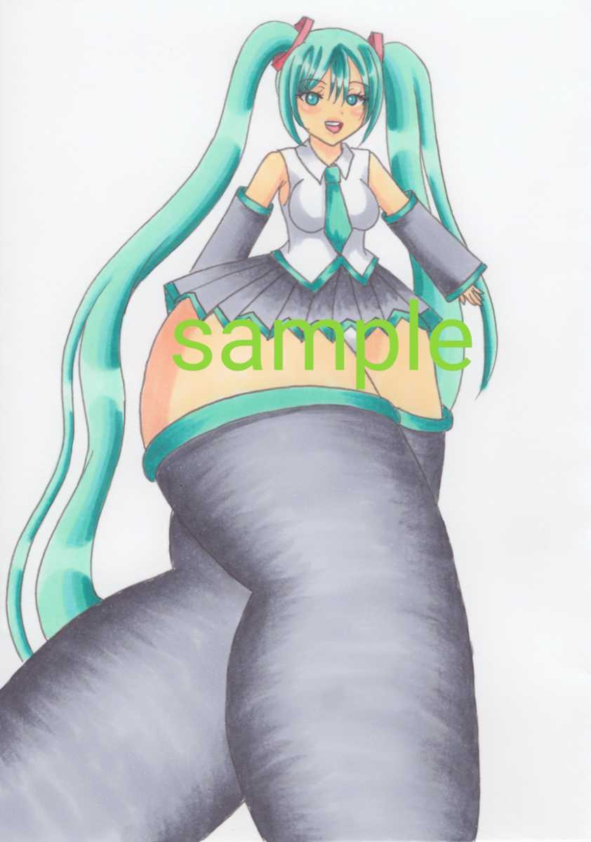 同人手描きイラスト 初音ミク Vocaloid ムチムチ ニーハイブーツ ツインテール アナログコピック 版権 パンチラ 手描きイラスト 売買されたオークション情報 Yahooの商品情報をアーカイブ公開 オークファン Aucfan Com