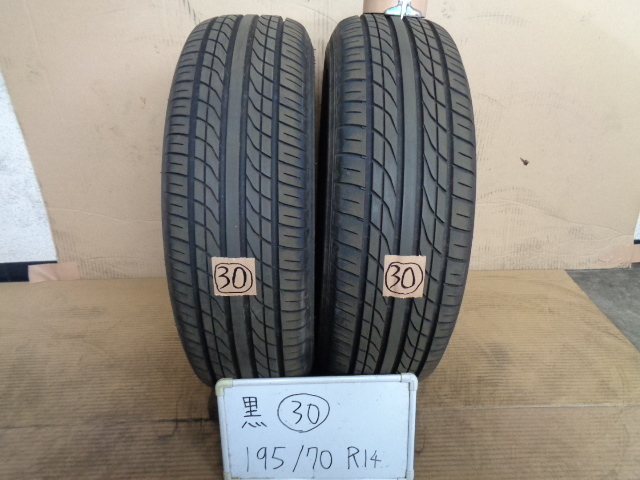 黒○30 S301 YOKOHAMA DNA ECOS ES300 195/70R14 中古 2本セット
