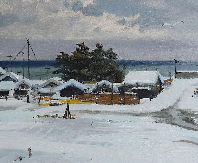 真作保証 塗師祥一郎20号北国 画廊取扱作！名鑑1千万芸術院会員日展