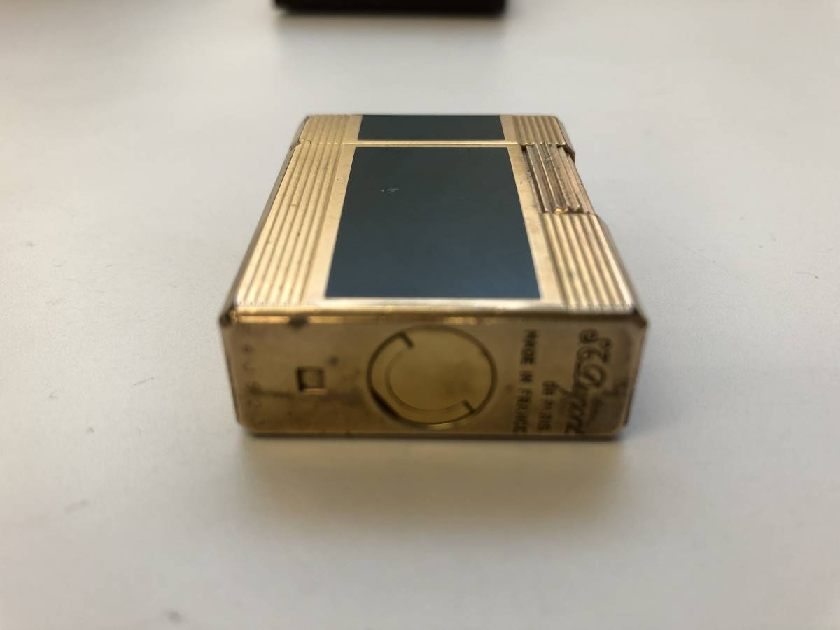 9-7 S.T.Dupont/デュポン ガスライター 都彰/漆 ゴールド×グリーン 箱付