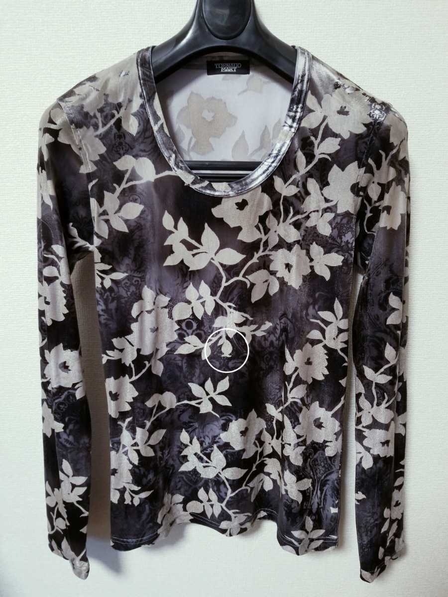 ☆TORNADO MART トルネードマート 花柄×フレア柄 カットソー Tシャツ 