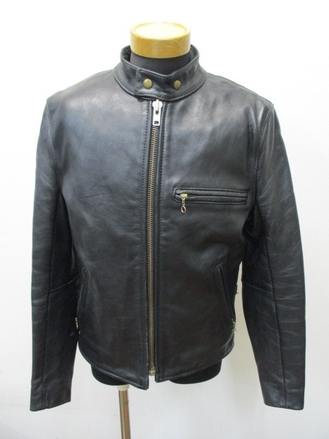 VANSON シングルライダース 革ジャン 中古 サイズ 38 バンソン 立襟 