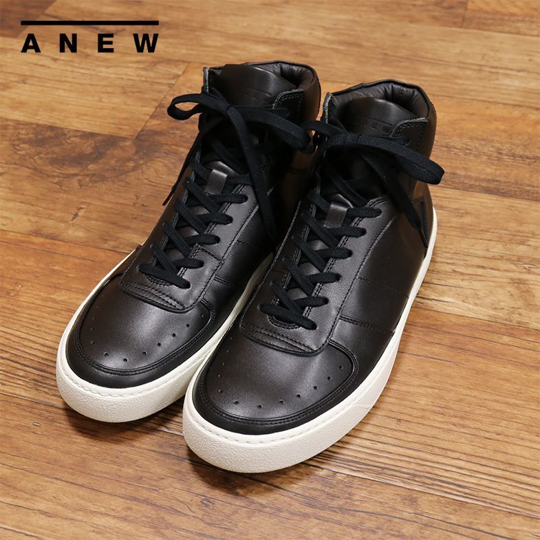 驚きの破格値，人気 1円/ANEW/38 23-23.5cm /レザー ハイカット スニーカー 女性用 日本製 PHILL HI 牛革 Vibram 本革 アニュー /黒/ブラック/j717/(23.5cm)｜売買されたオークション情報、yahooの商品情報をアーカイブ公開 - オ 大人用