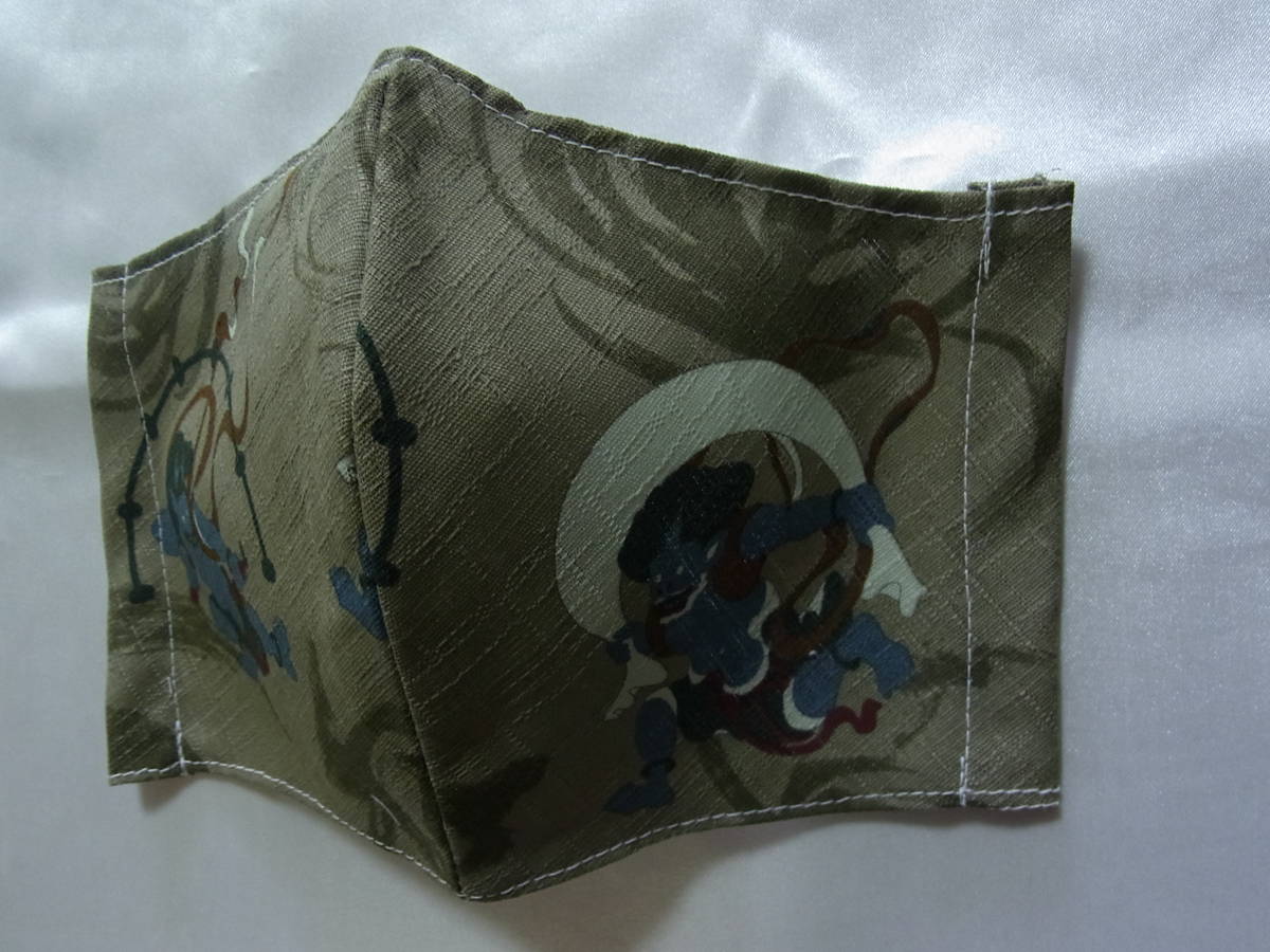 立体インナーマスク兼マスクカバー 大きめ 風神雷神_3