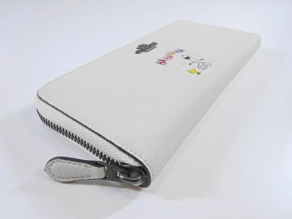 80 a COACH コーチ ジッピー ウォレット 長財布 白 ホワイト