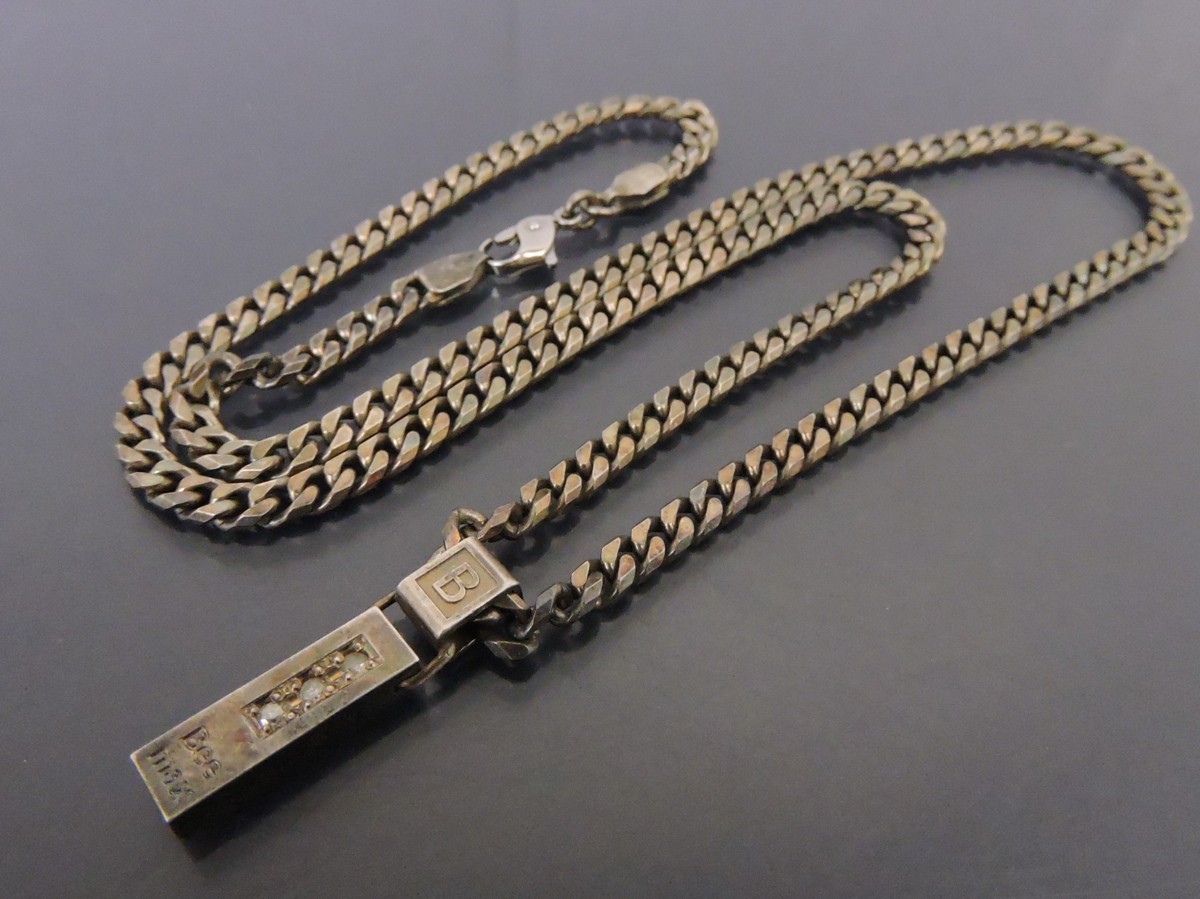 さ*ん様 レダシルマ ネックレス 喜平チェーン ダイヤモンド0.10ct シルバ