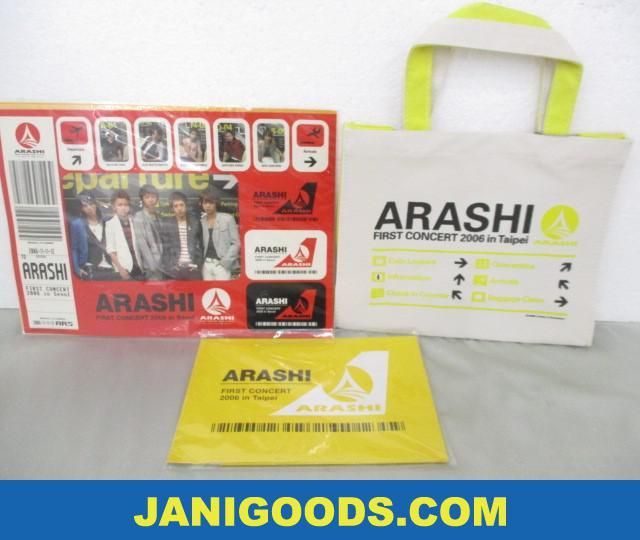嵐 グッズセット レターセット＆ミニトートバッグ/ステッカー FIRST CONCERT 2006 in Taipei/Seoul 【美品 同梱可】ジャニグッズ