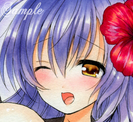 同人手描きイラスト 東方Project【聖白蓮】水着 直筆 B5(手描き