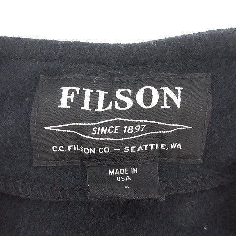 フィルソン FILSON ベスト 前開き アメリカ製 ウール S 黒 ブラック