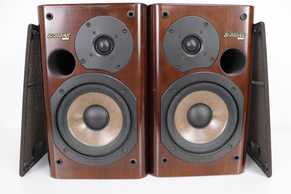 ト葛】 ONKYO オンキョー スピーカー D-202AX ペア シリアル同番 音
