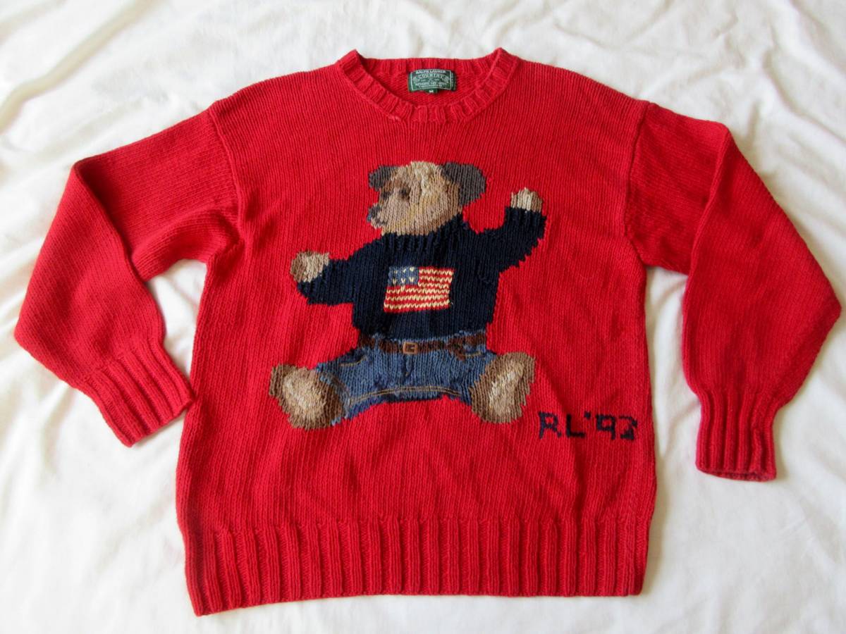 ラルフローレン ポロカントリーPolo Country ポロベア Bear セーターM 