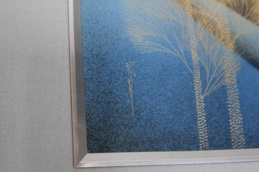 輪島塗 古坂邦夫 沈金 漆芸 花 沈金蒔絵 4号 絵 共箱 インテリア 伝統