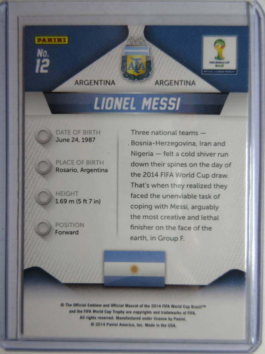 高騰中 2014 Panini Prizm FIFA World Cup Brasil #12 Lionel Messi