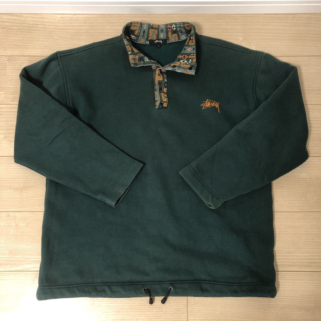 80s old stussy オールドステューシー アノラック スウェット L 黒タグ USA製 ビンテージ