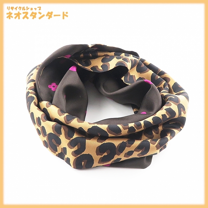 ルイヴィトン LOUIS VUITTON ストール 絹 シルク 薄手 ヒョウ柄  