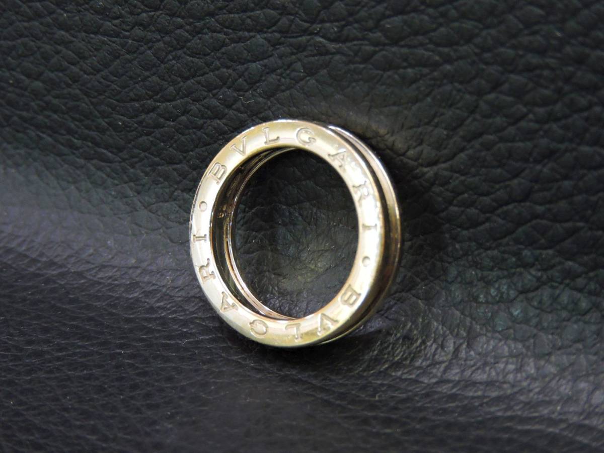 0 BVLGARI White Ring Band #51 K18WG B-ZERO1 Garnet Eternity Yellow 