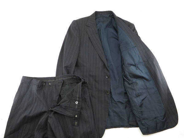 1円 グッチ メンズ ストライプ スーツ 48 ブラック BN267 グッチ