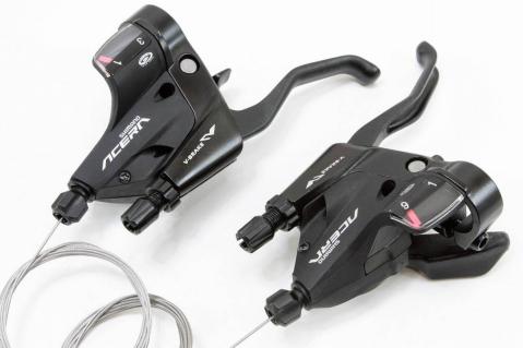【セール，送料無料】 クロスバイクに最適 シマノ SHIMANO ACERA M390 シリーズ ST-M390 R/L 3x9 s シフト ブレーキ 兼用レバー(シフトレバー)｜売買されたオークション情報、yahooの商品情報をアーカイブ公開 - オークファン シフトレバー