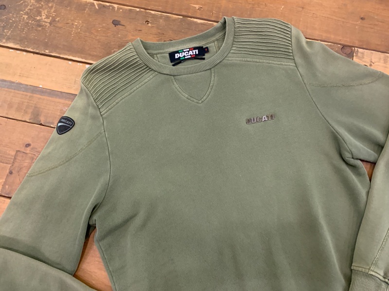 2081★DUCATI/ドゥカティ PerformanceMetropolitan AW13 Sweatshirt メトロポリタン13AWスウェット カーキ Sサイズ メンズ 長袖 USED★