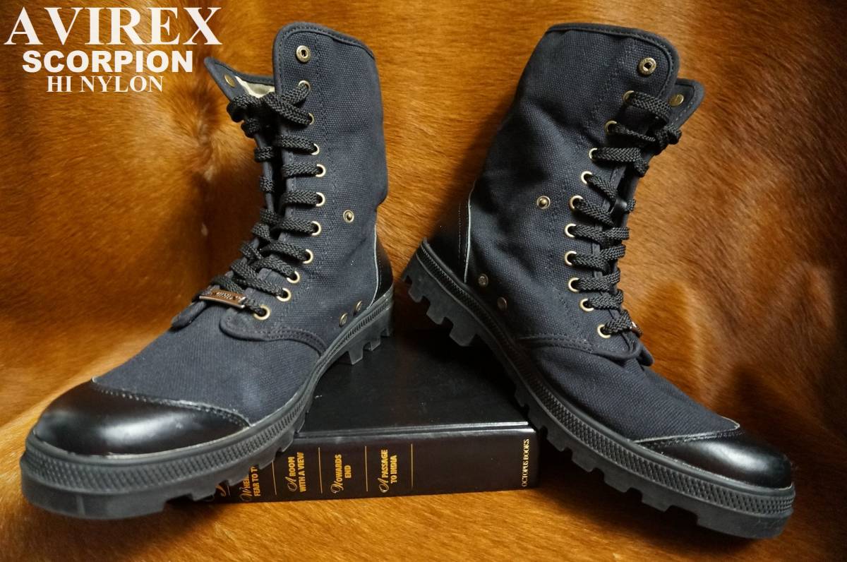 アビレックス AVIREX スコーピオン SCORPION HI NYLON 黒 ナイロン×革 
