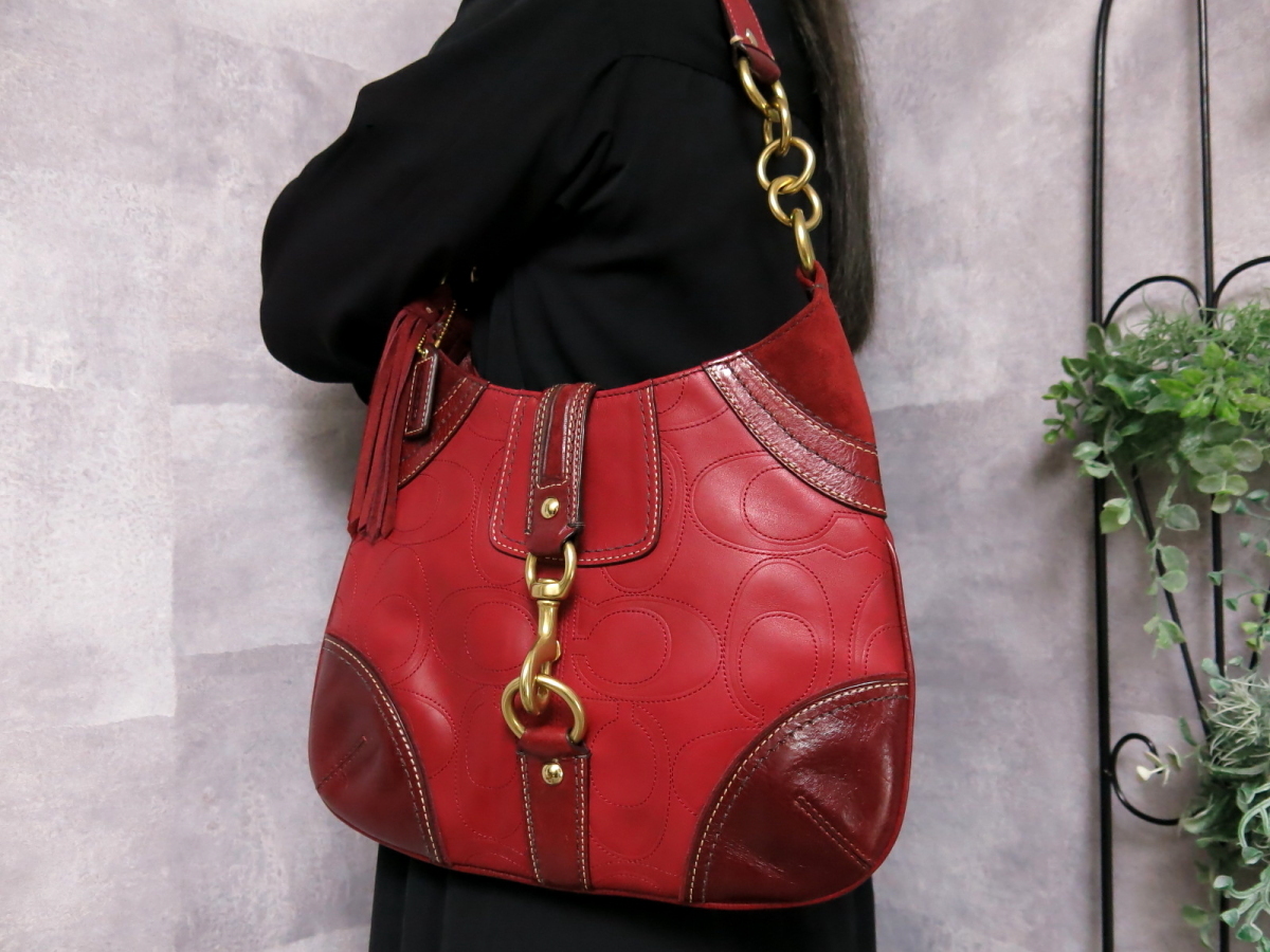 ○未使用 展示品○COACH コーチ○シグネチャー○スエード レザー 本革 