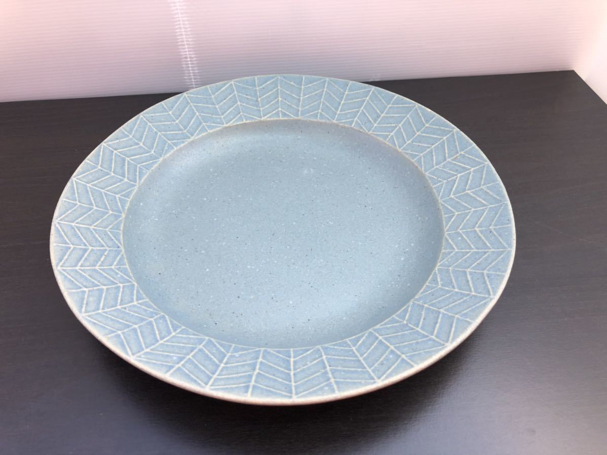 新作入荷，爆買い よしざわ窯 ブルーグレー cedar pattern リム大皿 on the table 益子焼(大皿)｜売買されたオークション情報、yahooの商品情報をアーカイブ公開 - オークファン 皿