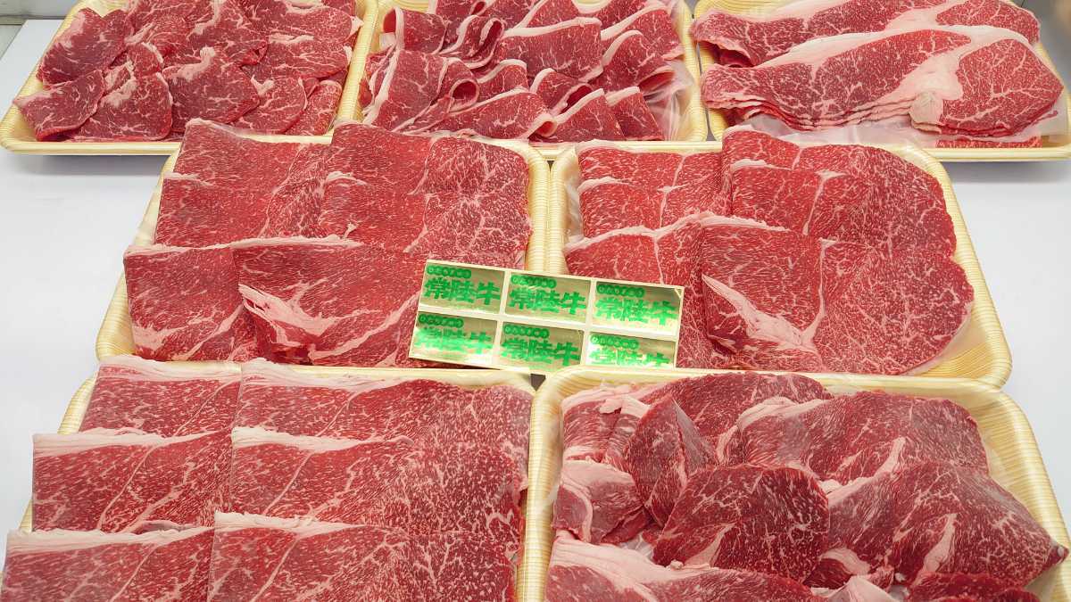 肉オク!茨城A4(常陸牛)　特選和牛切り落とし(肩肉＆外もも)　3.6Kg(16) 肉オク!茨城A5常陸牛 特選 赤身 肩肉 茨城県共通返礼品 )