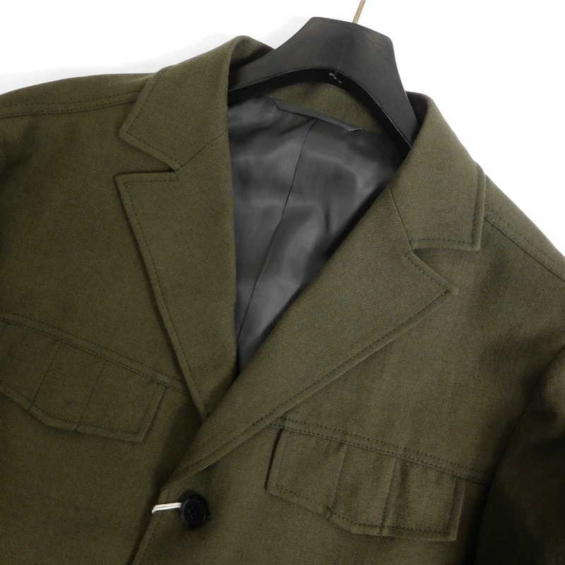 ■KATHARINE HAMNETT LONDON キャサリン ハムネット 定4.4万 秋冬 ツイード調 ミリタリー ショートコート 934J7205KHAKI XL▲028▼bus1762c HAMNETT KATHARINE キャサリンハムネット &frasl;月間優良ショップ カードケース 黒