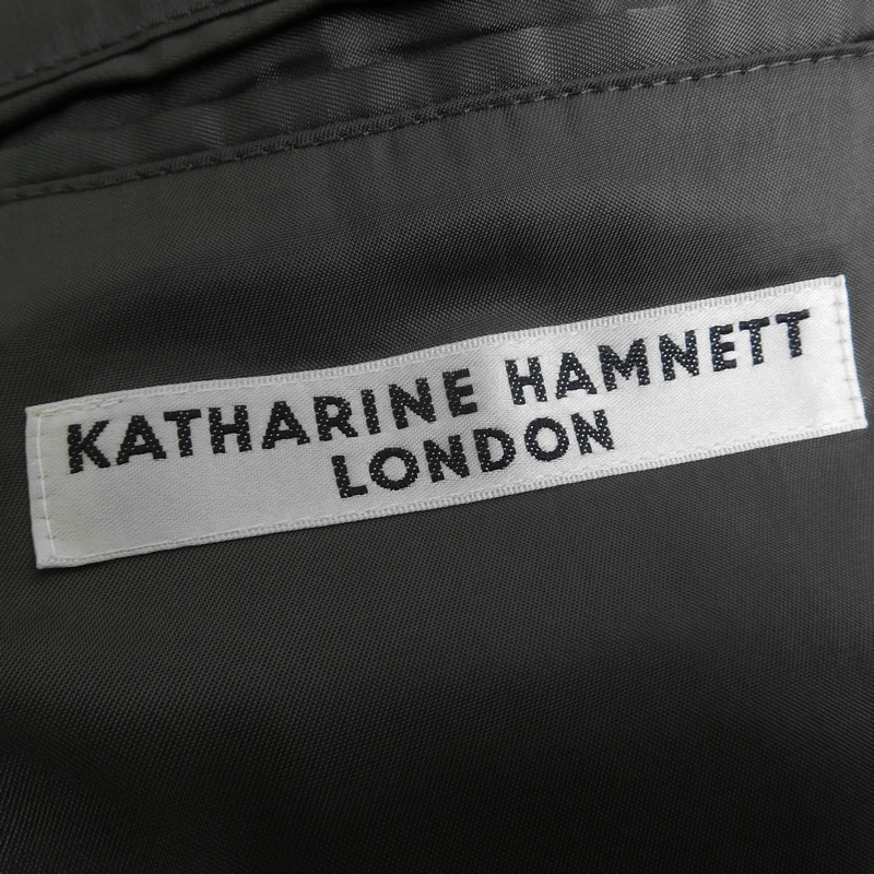 ■KATHARINE HAMNETT LONDON キャサリン ハムネット 定4.4万 秋冬 ツイード調 ミリタリー ショートコート 934J7205KHAKI XL▲028▼bus1762c HAMNETT KATHARINE キャサリンハムネット &frasl;月間優良ショップ カードケース 黒